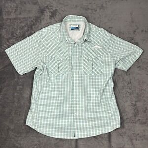 Magellan Outdoors Green Plaid Pearl Snap Moisture Wicking Fish Gear‎ Shirt Sz XL